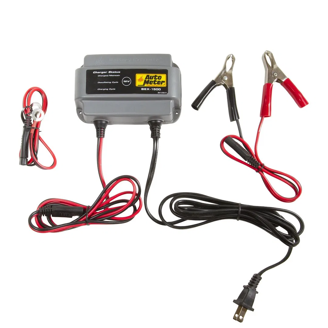 BEX-1500 – AUTO METER Battery Charger, For All 12 Volt Lead Acid Batteries 1.5 Amp Charging Current